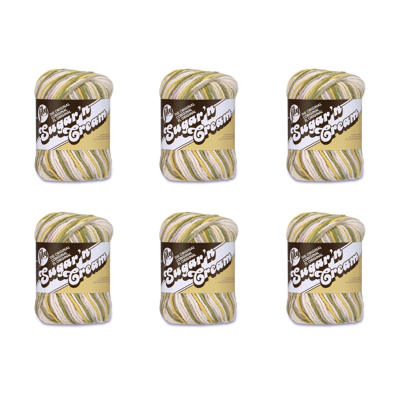 Lily Sugar'N Cream Guacamole Yarn - 6 Pack of 57g/2oz - Cotton - 4 Medium (Worsted) - 95 Yards - Knitting/Crochet
